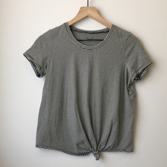 Madewell Stripe Knot Front Tee - Picture 3 of 6